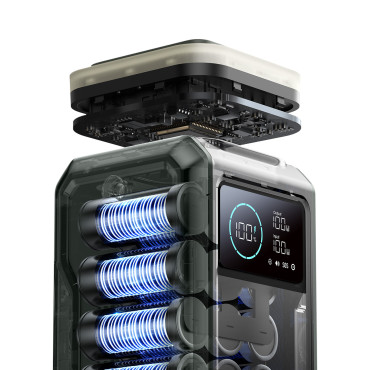 Powerbank turistické 75000mAh 100w USB-C USB-A lampa znamení znamení - zelená