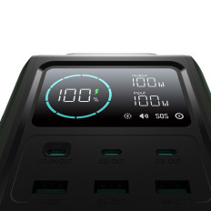 Powerbank Tourist 75000mah 100W USB-C USB-A lámpa jel jel - zöld