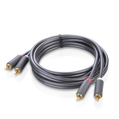 Ljudkabel 2RCA (Man) - 2RCA (Man) 1m - Grå