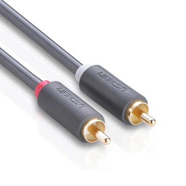 Ljudkabel 2RCA (Man) - 2RCA (Man) 1m - Grå