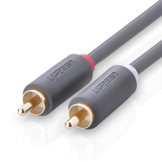 Ljudkabel 2RCA (Man) - 2RCA (Man) 1m - Grå