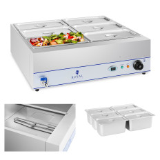BEMAR Ohrievač vody s kohútikom 6 x GN 1/3 2000W 230V Royal Catering