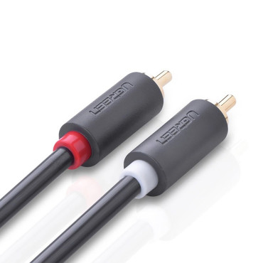 Ljudkabel 2RCA (Man) - 2RCA (Man) 1m - Grå