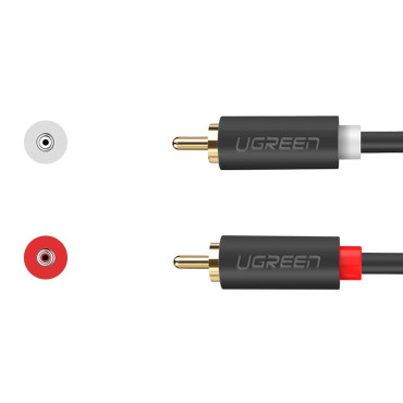 Ljudkabel 2RCA (Man) - 2RCA (Man) 1m - Grå