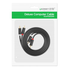 Audio Kabel 2RCA (Mand) - 2RCA (Mand) 1m - Grey