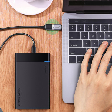 Adapter USB-C (hím) adapter - USB-A 3,0 (nő) pórázzal - szürke