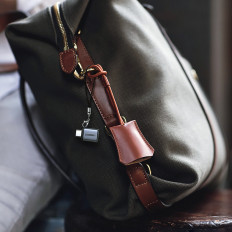 Adapter USB-C (male) adapter - USB-A 3.0 (female) with a leash - gray