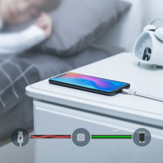 Kabeļu kabelis USB-A LOCK - USB-C QC 3.0 AFC un FCP 3A 2m - balts