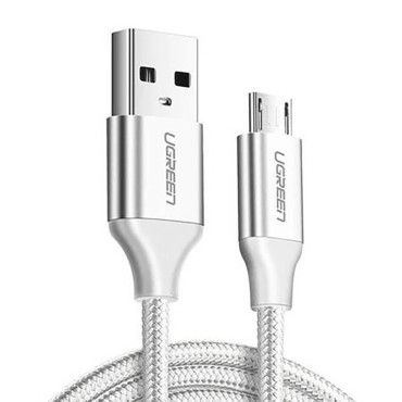 Cable de cable en USB-A Shelter - MicroUSB 2.4A 2M - BLANCO