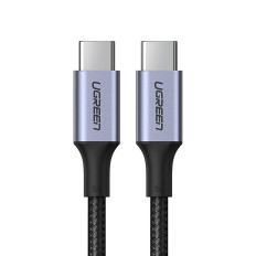 Kabelkabel i USB-C - USB-C PD QC FCP 100W 5A 480MB / s 1.5m - grå