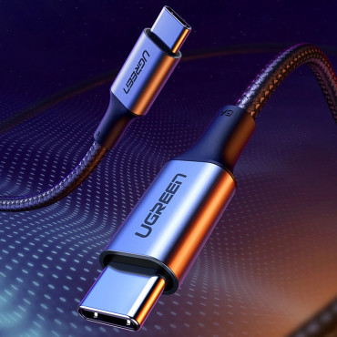 Kabelkabel i USB-C - USB-C PD QC FCP 100W 5A 480MB / s 1.5m - grå