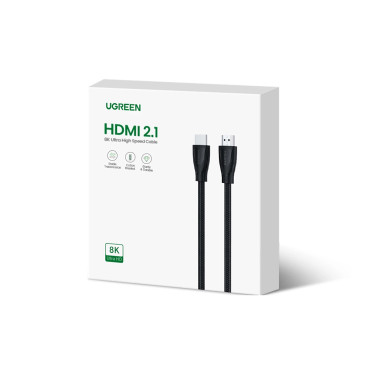 Kabelinė garso HDMI laidas 2.1 8K 60Hz 4K 120Hz 1m - juoda