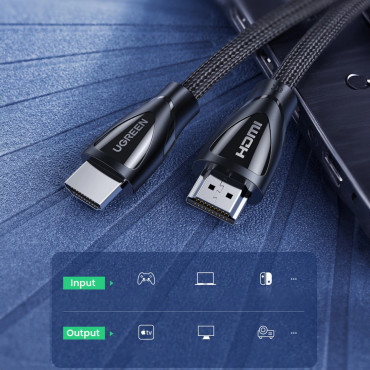 Kabelinė garso HDMI laidas 2.1 8K 60Hz 4K 120Hz 1m - juoda