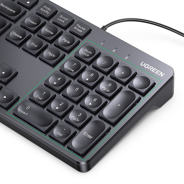 Wired keyboard with Num Lock to Windows Macos iOS Linux 1.5 m - black