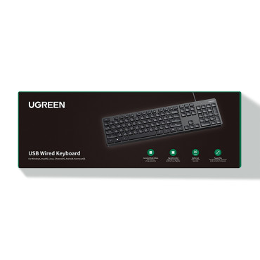 Wired keyboard with Num Lock to Windows Macos iOS Linux 1.5 m - black