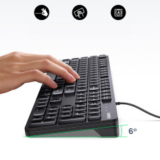 Wired keyboard with Num Lock to Windows Macos iOS Linux 1.5 m - black