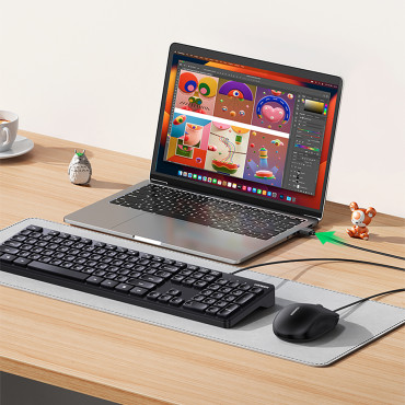 Clavier câblé avec Verrouillage numérique sur Windows MacOS IOS Linux 1,5 m - Noir