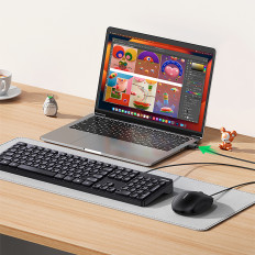 Langallinen näppäimistö, jossa lukitus Windows Macos IOS Linux 1,5 m - musta