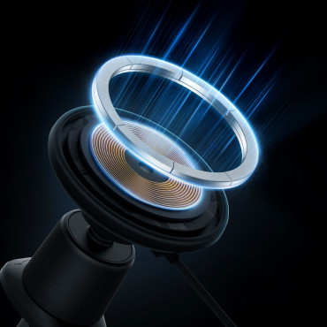 Portabagno per iPhone con caricatore di induzione da 15W su aeromobili a scacchi - Nero