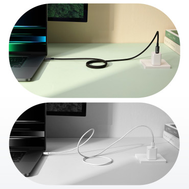 Kabel Tungsten Gouden kabel met USB-C 100W 1M magnetische organizer - zwart