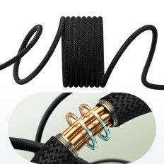 Cable Tungsten Gold cable with USB-C 100W 1M magnetic organizer - black