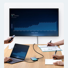 13W1 navadapter Portaljoy-serien USB-C HDMI DP VGA USB-A PD RJ45 SD TF AUX - Grå