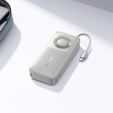 PowerBank Free2Pull 10000mAh 30W z USB-C Port in spustni zbor USB-C kabel - siva