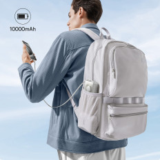 Powerbank Free2Pull 10000MAH 30W med USB-C-port och nedrullning USB-C-kabel - Grå