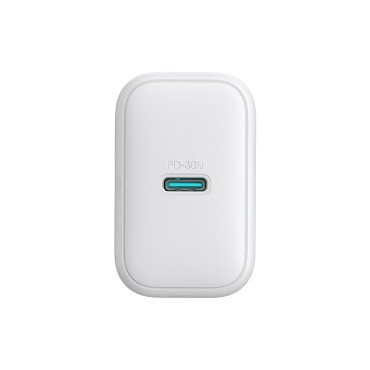 USB-C PD 30W QC SFC + tinklo įkroviklis + USB-C 1M kabelis - balta