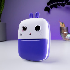 Mini termisk skrivare för barn med kamera och kamera - lila