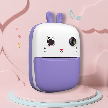 MINI Termiskais printeris bērniem ar kameru un kameru - violetu