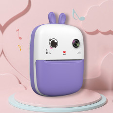Mini Termisk printer til børn med et kamera og kamera - lilla