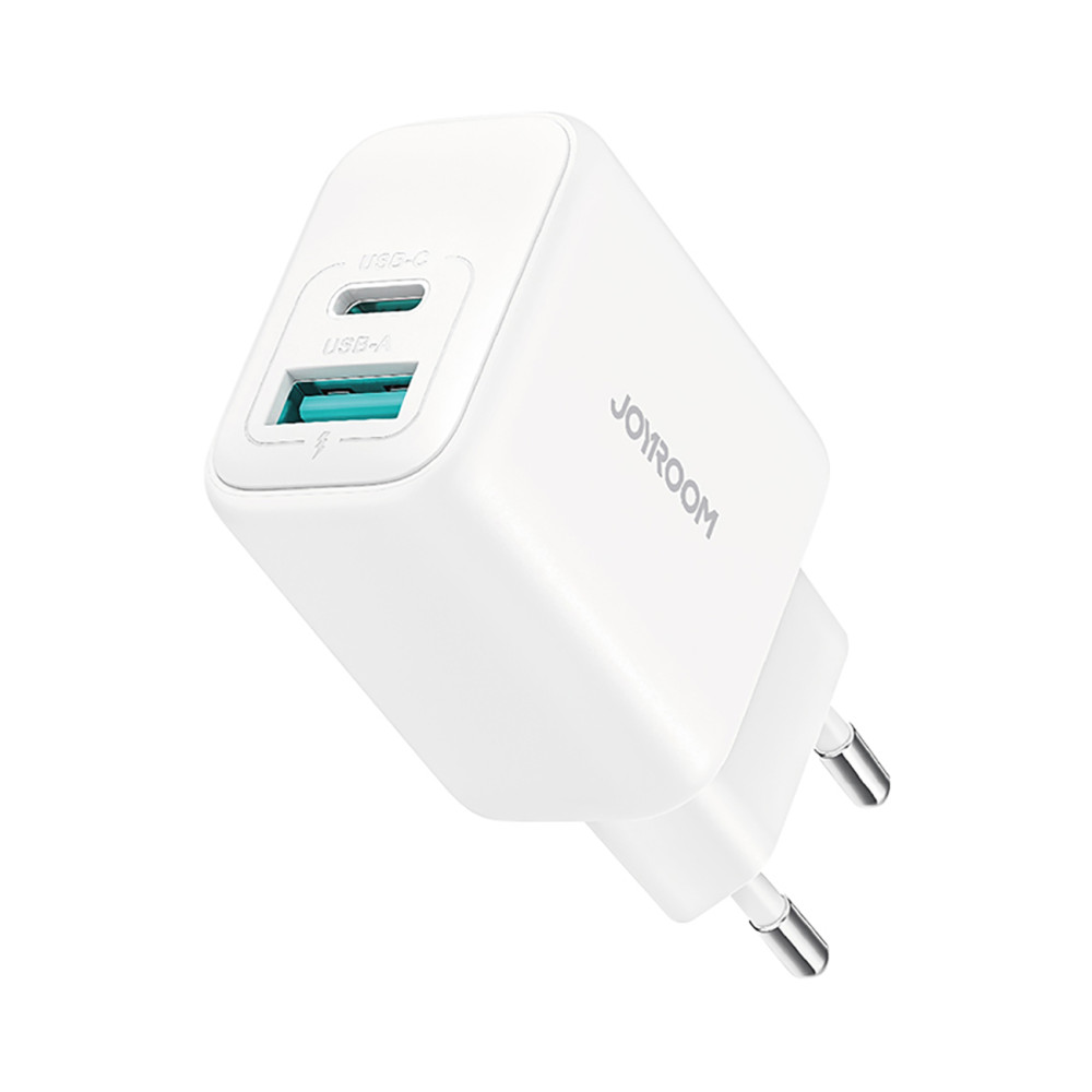 USB-C USB-A tīkla lādētājs 20W PD QC 3.0 - balts