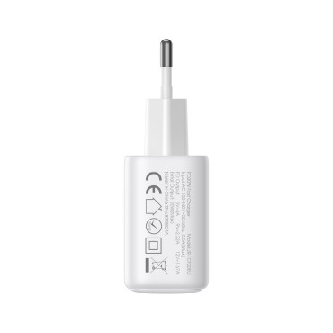 USB-C USB-A Carregador de Rede 20W PD QC 3.0 - Branco