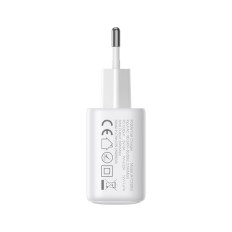 USB-C USB-A Carregador de Rede 20W PD QC 3.0 - Branco