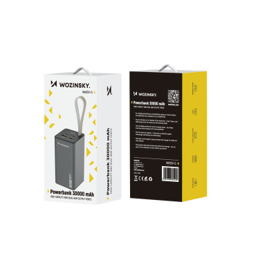 Powerbank K65 + 65W 30000mAh 2x USB-C 1X USB-A 65W - Preto