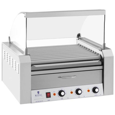 Rolrolrol met schild en verwarmingslade voor Bulk 20 Schen Hotdog 2600W 230V Royal Catering