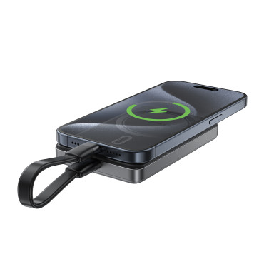 "PowerBank Magnetinis 10000mAh PD20W Magsafe Ultra Thl - Black