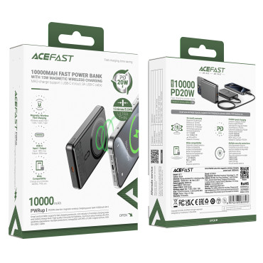 "PowerBank Magnetinis 10000mAh PD20W Magsafe Ultra Thl - Black