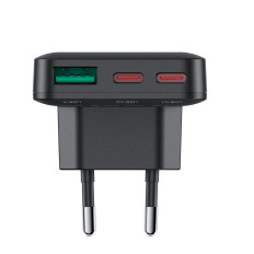 Flat Loader 65W Gan 2 USB-C USB-A Ultra Tynn - Svart