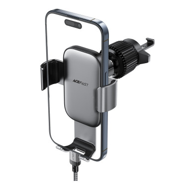 Suporte de carro para telefone gravitacional em ar quadriculado - preto