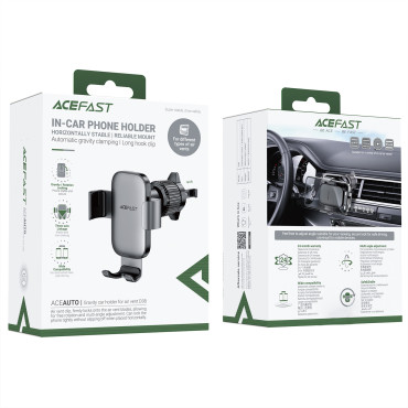 Car holder for gravitational telephone on checkered air - black