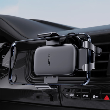 Suporte de carro para telefone gravitacional em ar quadriculado - preto