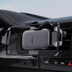 Suporte de carro para telefone gravitacional em ar quadriculado - preto