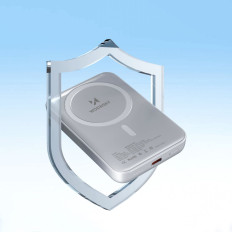 Magnetic Powerbank 10000 MAH s USB-C kabelom 25 cm - bijelo