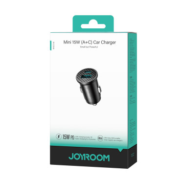 Mini 15W USB-Car Charger USB-C - Črna