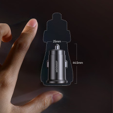 Mini 15W USB-A car charger USB-C - black