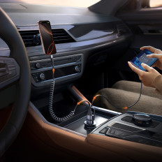 Mini 15W USB-A car charger USB-C - black