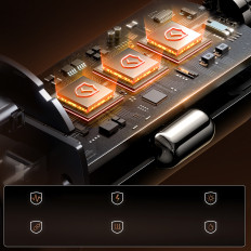 MINI 15W USB-A CAR lādētājs USB-C - melns