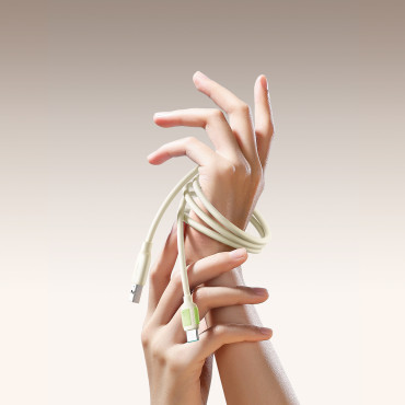 Kaabel USB-kaabel - USB-C fluorestseeruva otsaga 1.2m - beež